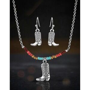 Montana Silversmiths Colorstruck Cowboy Boot Beaded Jewelry Set NEW NIB